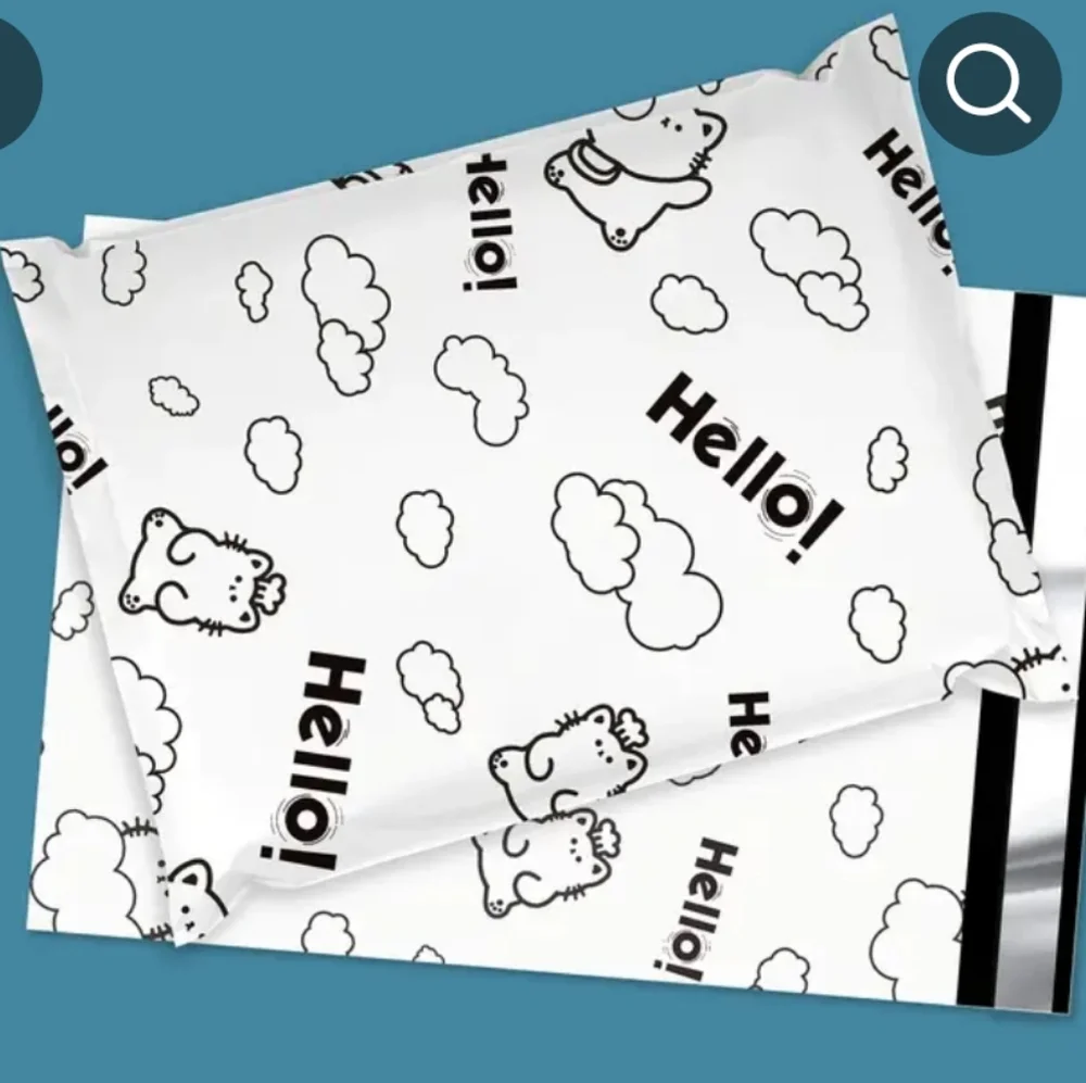 Large Black White Hello Pokymailers 12 X 15 Qty 25 Waterproof Tear Resistant H🔥